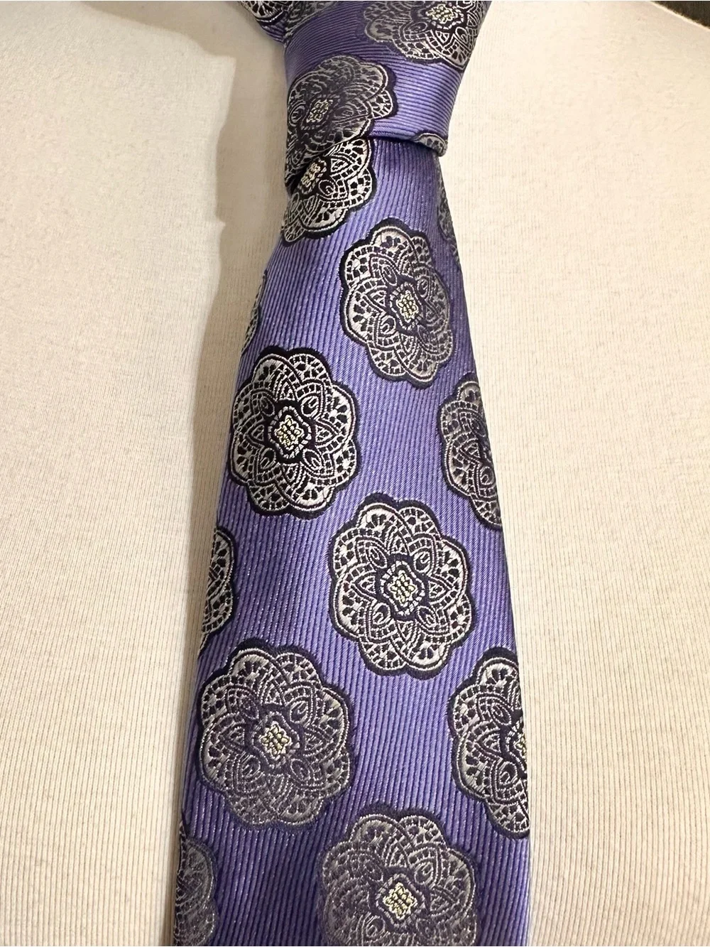 Purple Floral Medallion Men's Tie